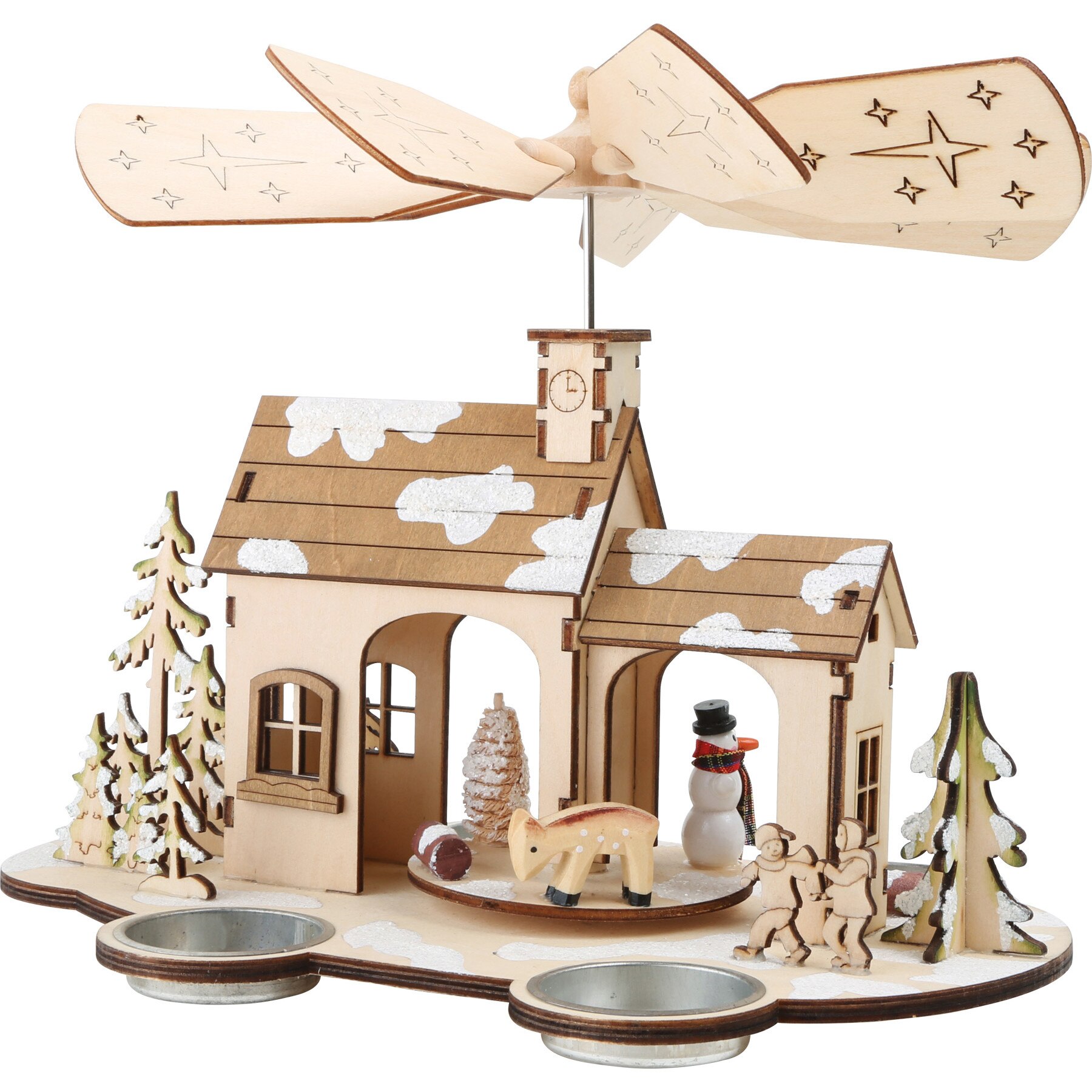 Decoratiune Craciun, lemn natur