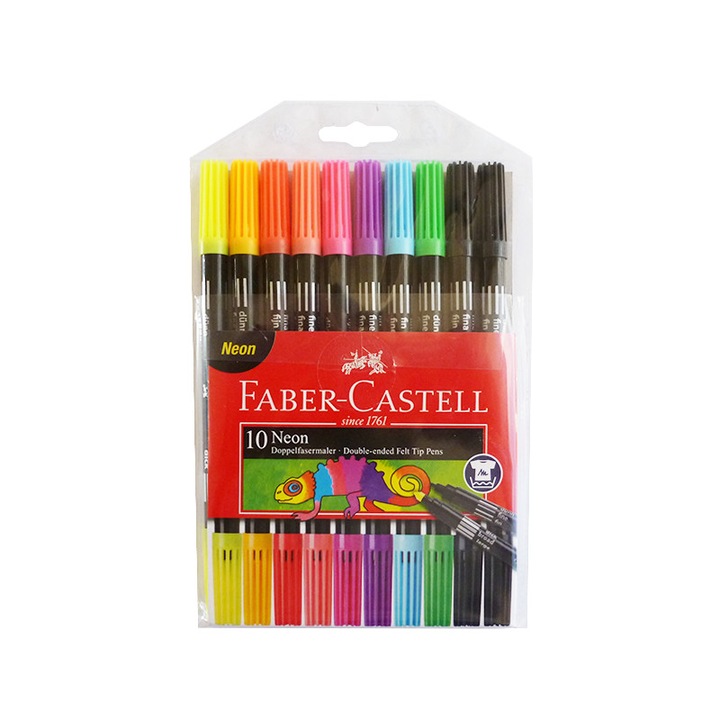 Carioca 10 Culori 2 Capete Neon Faber Castell