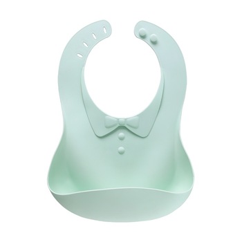 Baveta moale cu buzunar Stylish Baby Bib Green Baveta moale cu buzunar Stylish Baby Bib Green