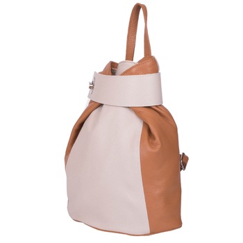 Rucsac piele naturala Emily bej/maro Rucsac piele naturala Emily bej/maro