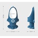 Pisoar pentru baieti Little Mom Rocket Navy cu inaltime reglabila, vas colector detasabil, dimensiune 27,5 x 15 x 49 cm