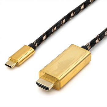 Cablu USB-C la HDMI 4K60Hz GOLD T-T 2m, Roline 11.04.5847 Cablu USB-C la HDMI 4K60Hz GOLD T-T 2m, Roline 11.04.5847