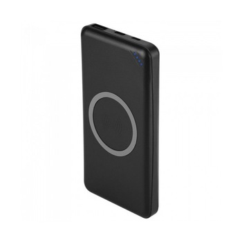 Baterie externa cu incarcare wireless, V-TAC, 10000mAh, cablu USB tip C, neagra Baterie externa cu incarcare wireless, V-TAC, 10000mAh, cablu USB tip C, neagra