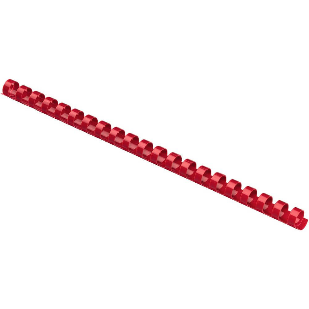 Inele din Plastic pentru Indosariere EVOffice, Dimensiune 16 mm, Capacitate 145 Coli, 100 Buc/Bax, Culoare Rosu, Spirale din Plastic de Legat