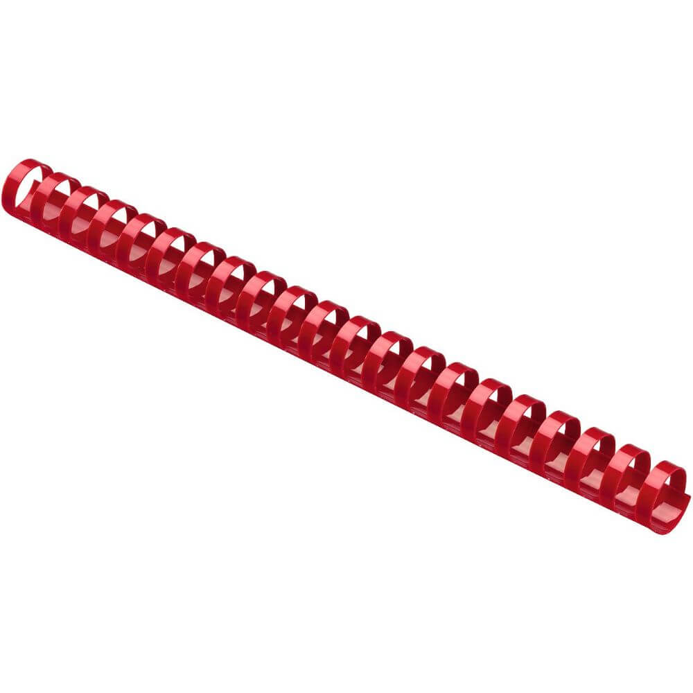 Inele din Plastic pentru Indosariere EVOffice, Dimensiune 22 mm, Capacitate 210 Coli, 50 Buc/Bax, Culoare Rosu, Spirale din Plastic de Legat