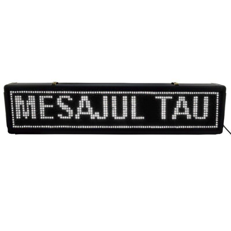 Reclama LED alb ,PRC, pentru EXTERIOR, cu led SuperBright 100x20cm