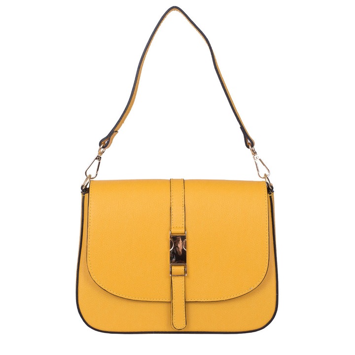 Aretha sárga természetes bőr táska