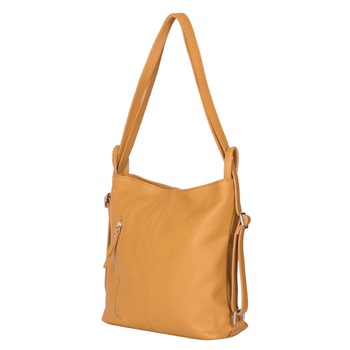Geanta rucsac 2-in-1 din piele naturala Alesandra galbena Geanta rucsac 2-in-1 din piele naturala Alesandra galbena