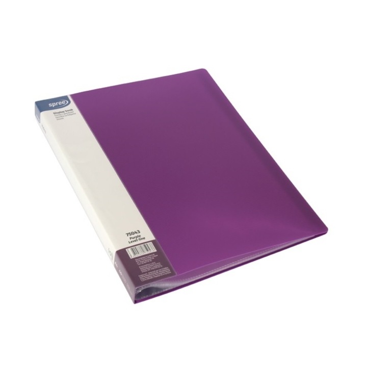 Папка с 60 джоба Spree, A4 PP, лилава, Stripes