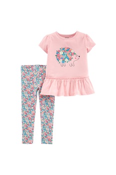 Carter's, Set de imbracaminte cu imprimeu floral, 2 piese, Roz pastel, 67-72 CM Standard Carter's, Set de imbracaminte cu imprimeu floral, 2 piese, Roz pastel, 67-72 CM Standard
