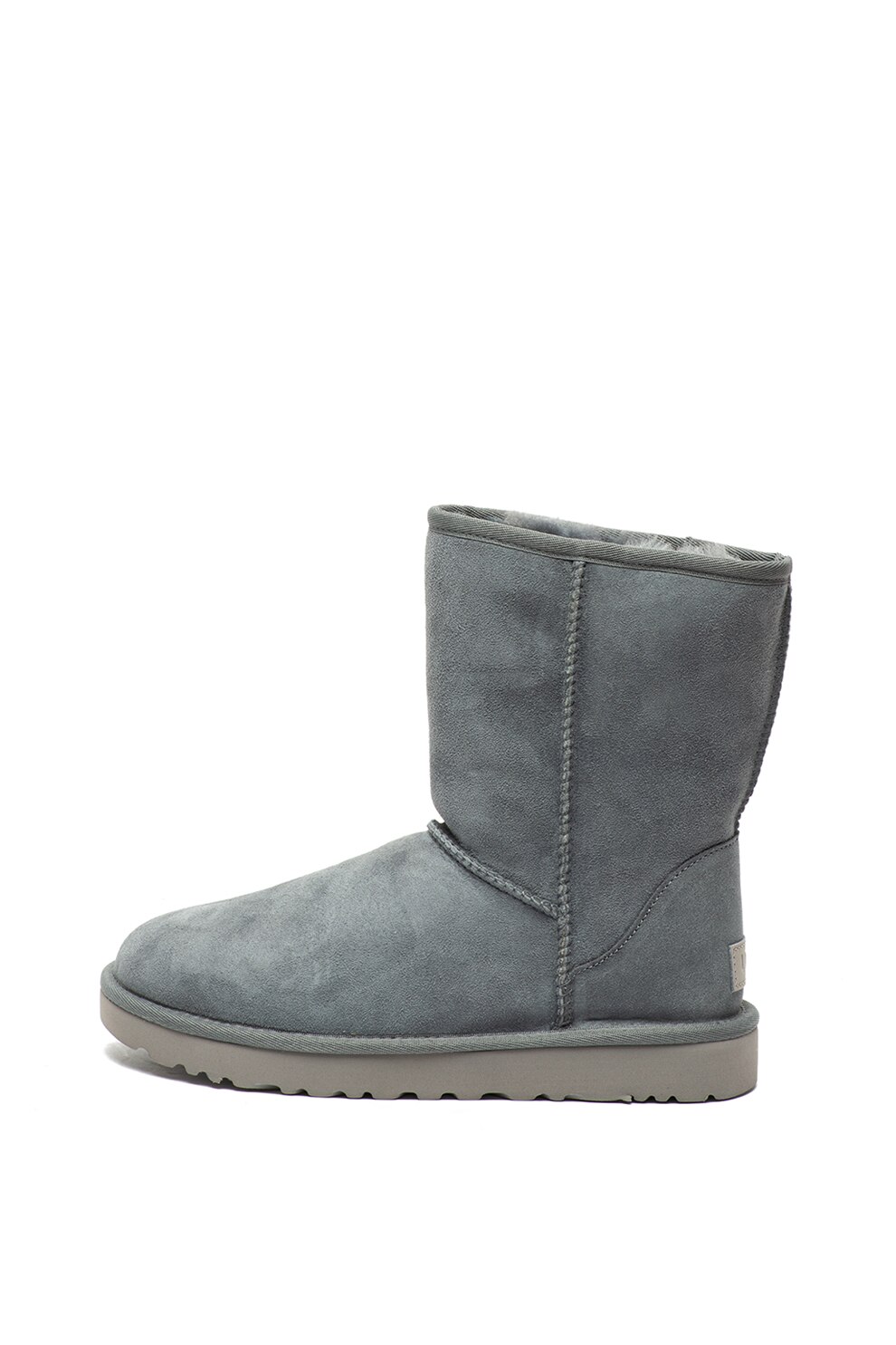 UGG, Ghete de piele intoarsa, fara inchidere Classic Short II, Gri cenusa, 5