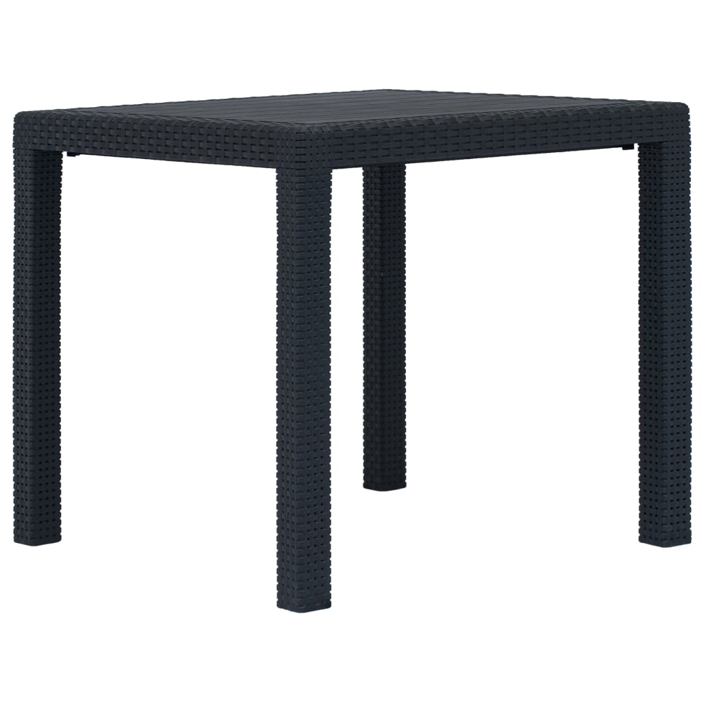Masa de gradina, antracit, 79x79x72 cm, plastic, aspect ratan 45602