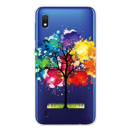 Carcasa Husa Samsung Galaxy A10 model Colorful Tree, Antisoc + Folie sticla securizata Samsung Galaxy A10 Tempered Glass Viceversa
