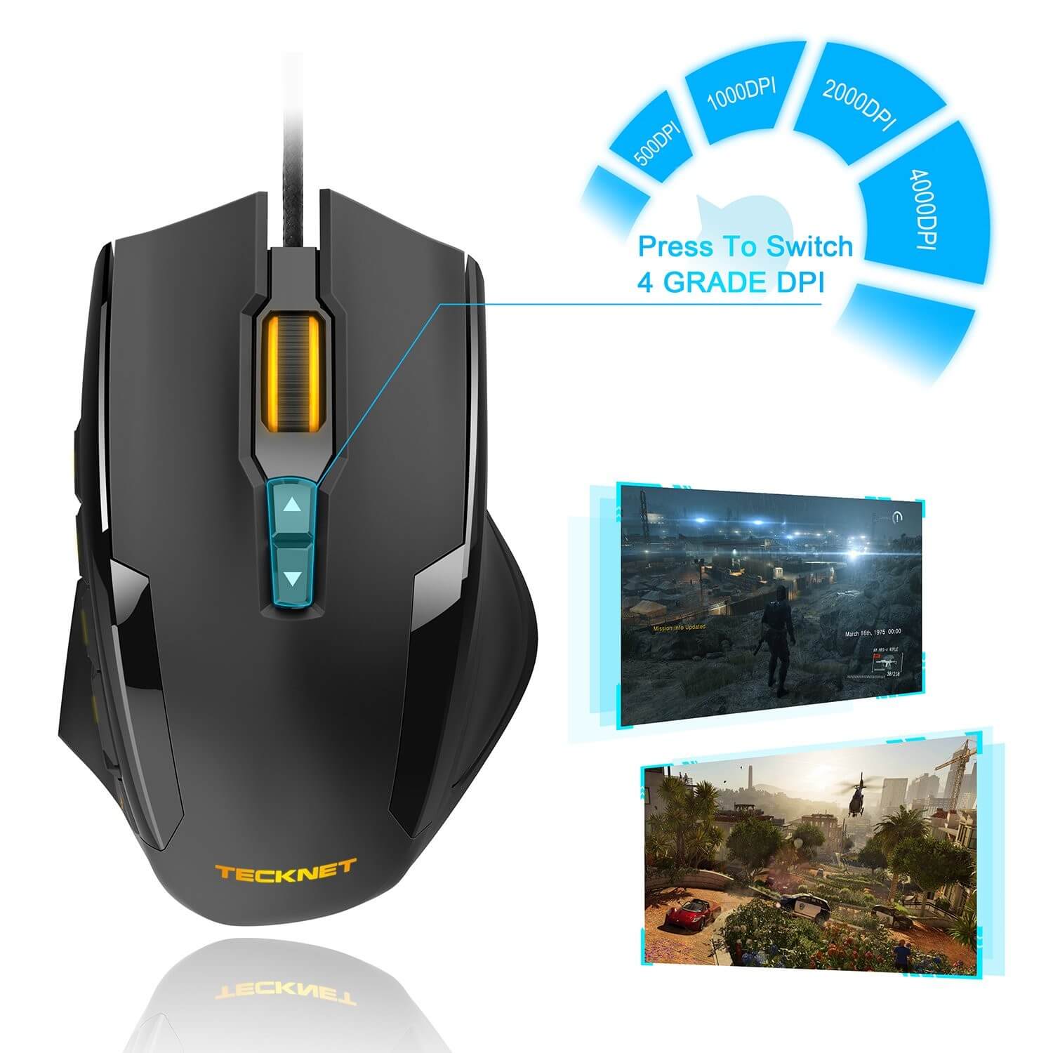 M009 V2 Hypertrack Gaming Mouse геймърска мишка (черна) eMAG.bg