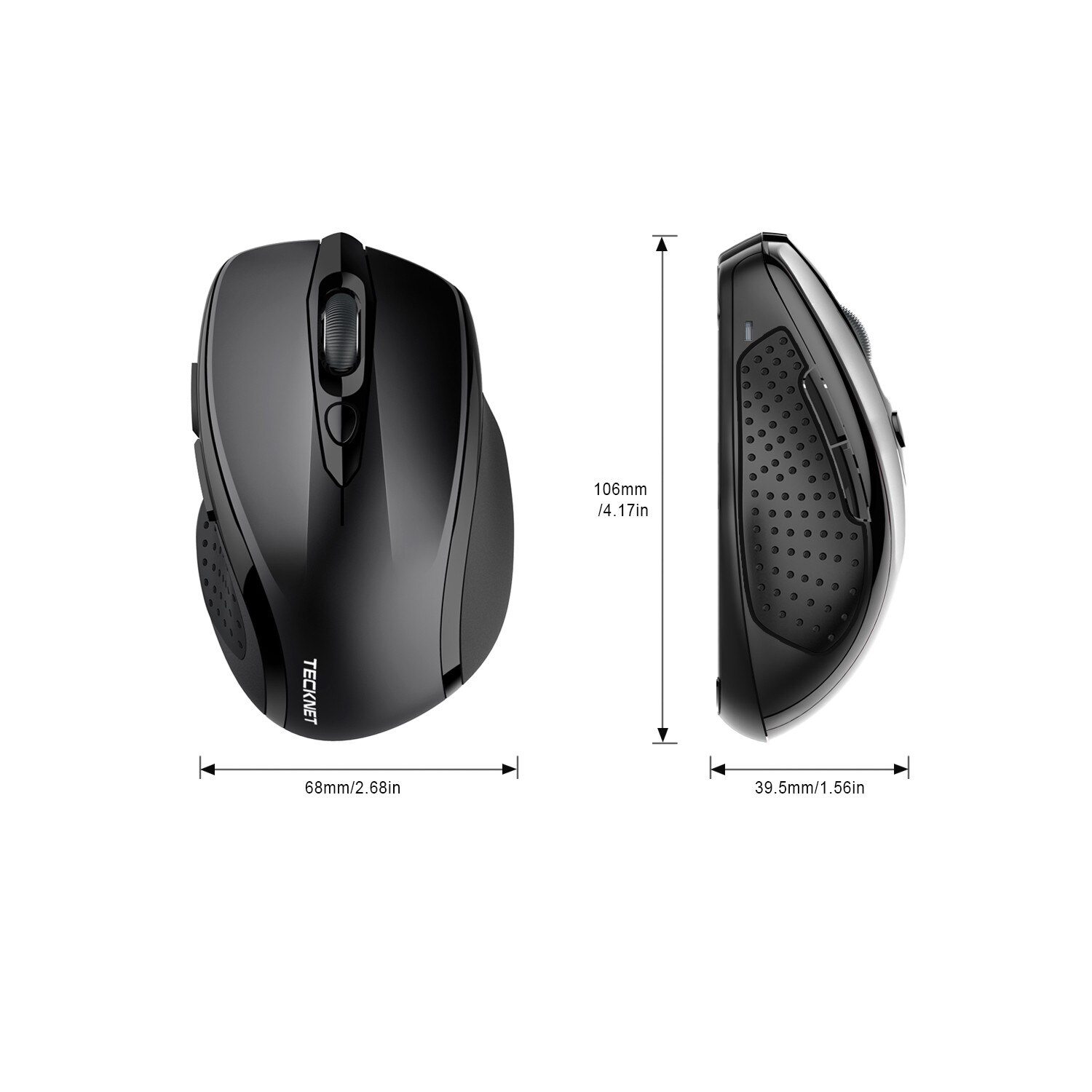 Mouse wireless ergonomic pentru Mac si PC, TeckNet M003, negru - eMAG.ro