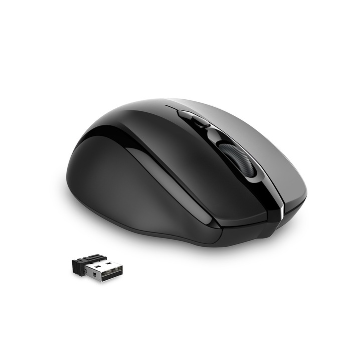 Mouse wireless ergonomic pentru Mac si PC, TeckNet M003, negru