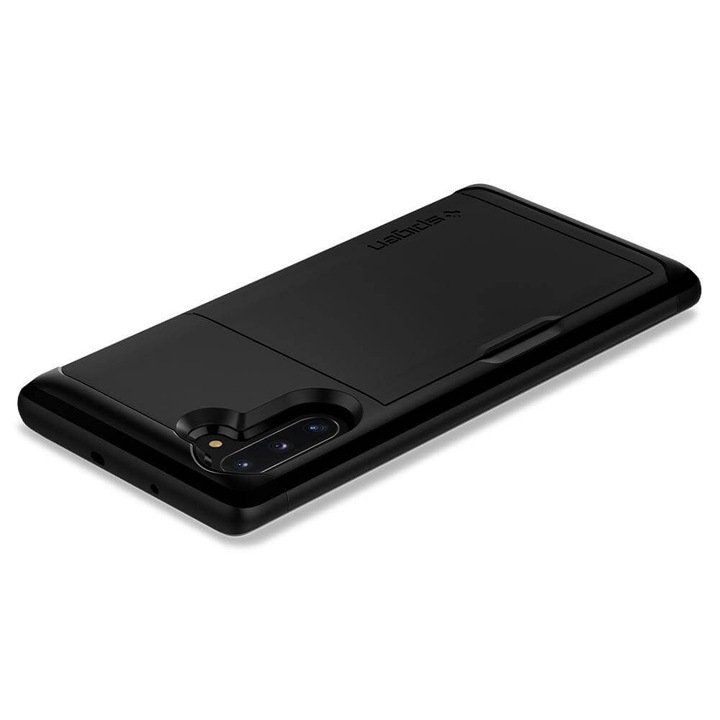 Spigen Slim Armor CS Case - хибриден кейс с отделение за кр. карти и най-висока степен на защита за Samsung Galaxy Note 10 (черен)
