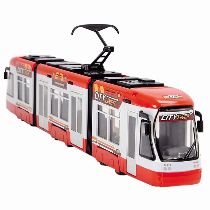 Continent Express Ownership Tramvai Dickie Toys, cu usi mobile, rosu, 46 cm - eMAG.ro