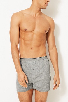 Marks & Spencer, Set de boxeri din bumbac - 5 perechi, bleumarin/gri melanj/negru, S Marks & Spencer, Set de boxeri din bumbac - 5 perechi, bleumarin/gri melanj/negru, S