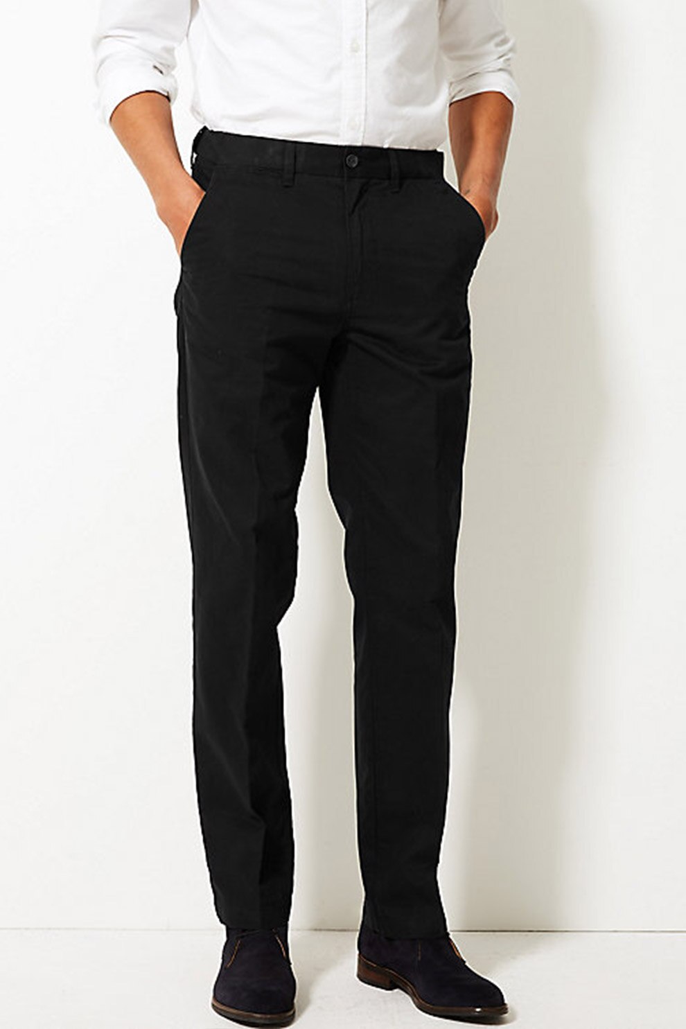 Marks & Spencer, Pantaloni chino regular fit B, Negru