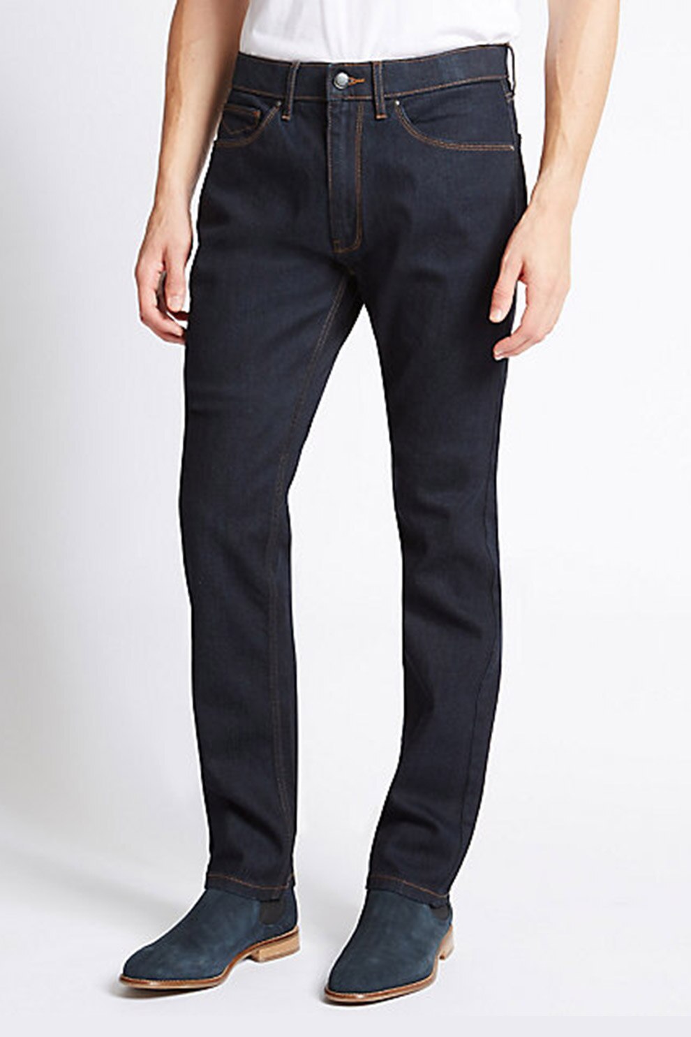 Marks & Spencer, Blugi cu croiala conica, Albastru marin
