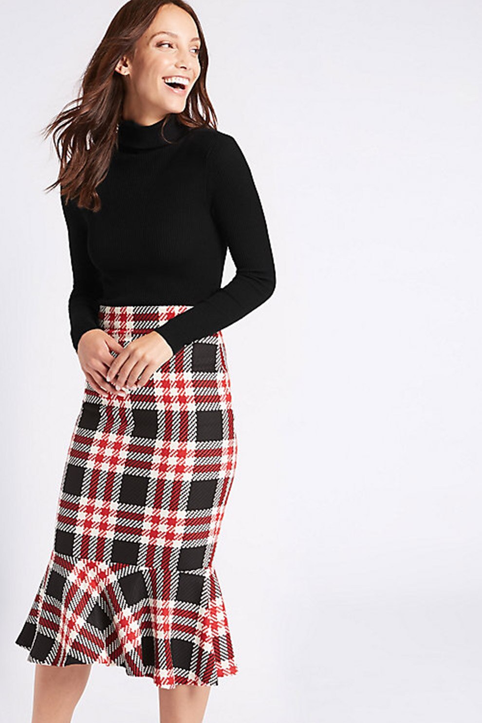 Marks & Spencer, Pulover cu aspect striat, Negru, 44