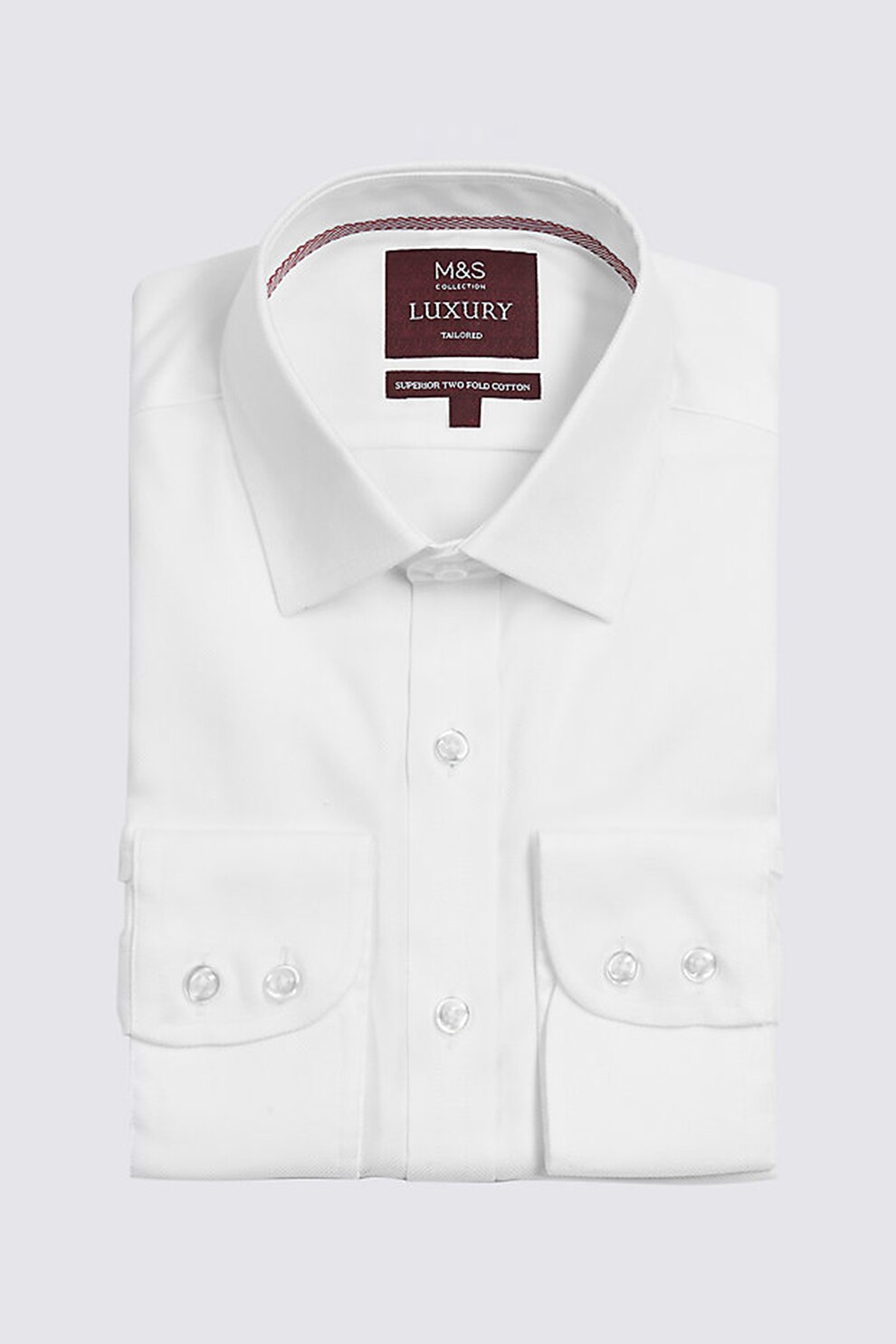 Marks & Spencer, Camasa slim fit din bumbac, Alb