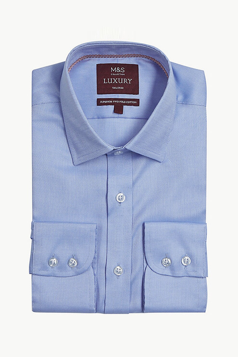 Marks & Spencer, Camasa slim fit din bumbac, Albastru