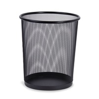 Cos de gunoi din metal pentru birou, 8.5lt, negru