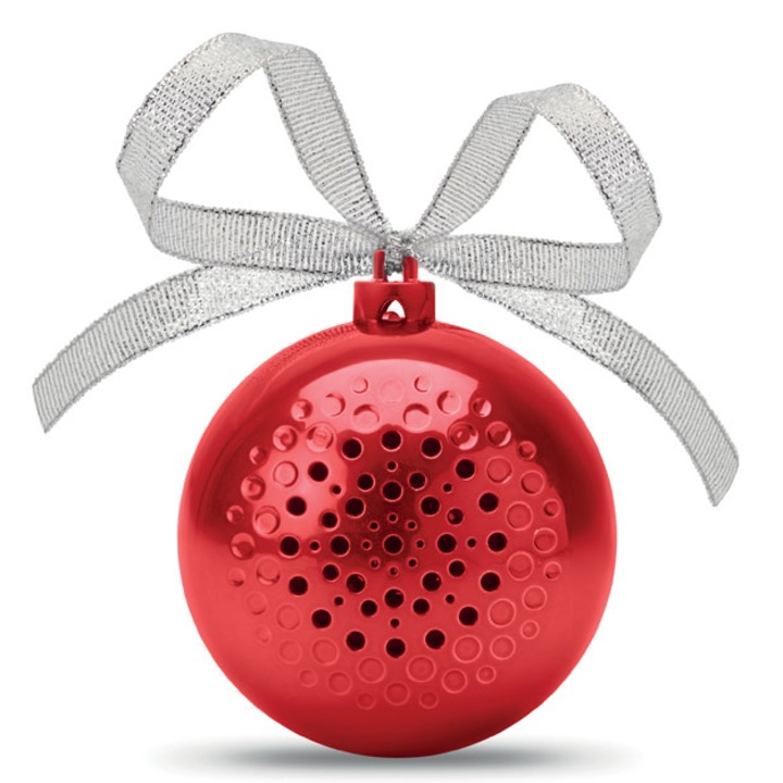 Bluetooth колонка във формата на коледна топка, червена