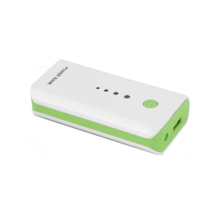 Външна батерия Esperanza EMP104WG, 5200mAh, Бял / Зелен