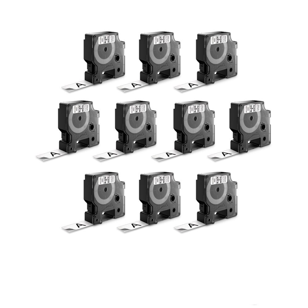 Set Etichete DYMO DY45803 LabelManager D1, 19mm x 7m, negru/alb, 10 buc/set, S0720830 2093098