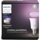 Pachet 3 becuri inteligente LED RGBW Philips Hue, E27, 10W (60W), A+, lumina alba/color, Bridge inclus