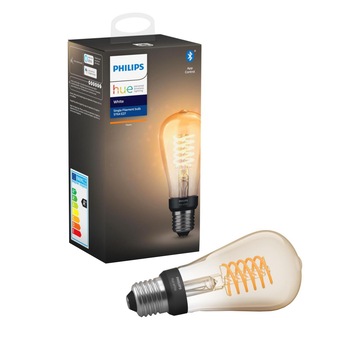 Bec LED vintage Philips Hue, bluetooth, ST64, E27, 7W (40W), 550 lm, lumina alba calda Bec LED vintage Philips Hue, bluetooth, ST64, E27, 7W (40W), 550 lm, lumina alba calda