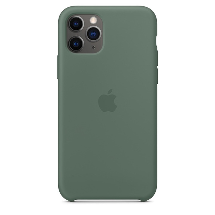Husa de protectie Apple pentru iPhone 11, Silicon, Pine Green