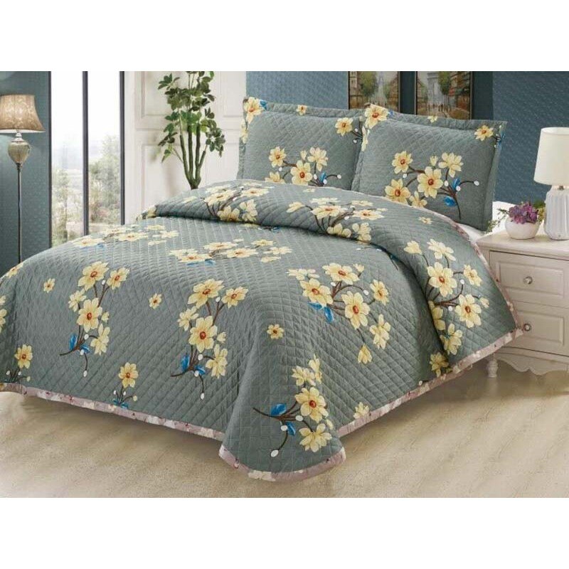 Cuvertura de pat 3 piese , pat 2 persoane , culoare vernil