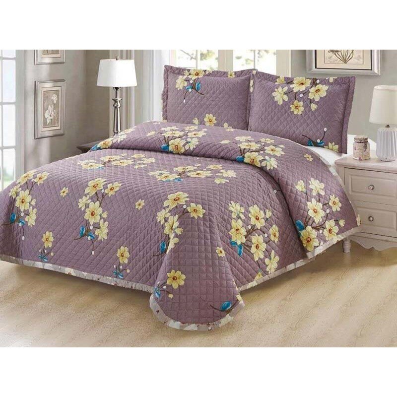 Cuvertura de pat 3 piese , pat 2 persoane , culoare lila