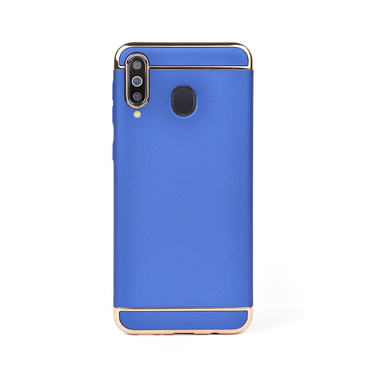 Luxus 3 részes tok/tok Samsung Galaxy M30/SM-M305F készülékhez, Tok, Kemény, Magas védelem, Kék