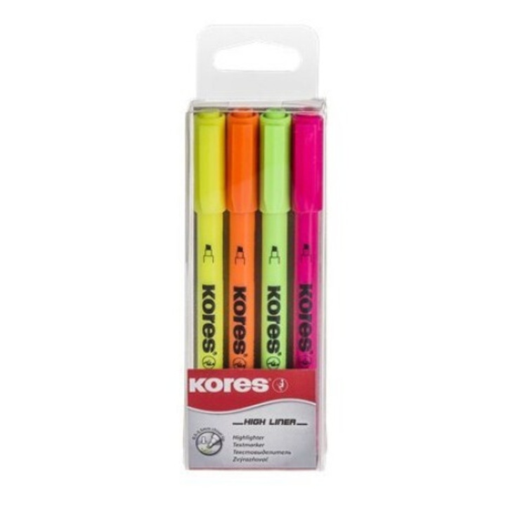 Set 4 Markere evidentiatoare, Kores, 0.5 - 3.5 mm, Multicolor