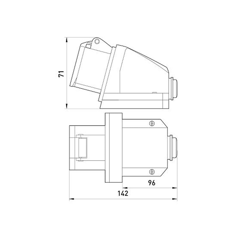 Приложен контакт, индустриален, 3P, 220V, 32A, син - eMAG.bg