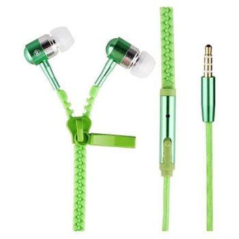 Casti Audio Premium Deluxe Bass Boost System 3.5mm, cu Fermoar, in-ear cu Microfon, Verde Casti Audio Premium Deluxe Bass Boost System 3.5mm, cu Fermoar, in-ear cu Microfon, Verde