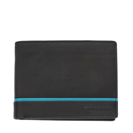 Portofel Silver Flame, SFT0706, Negru, Piele autentica