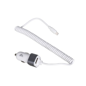 Incarcator auto cu USB, Automax, 12/24V Alb Incarcator auto cu USB, Automax, 12/24V Alb