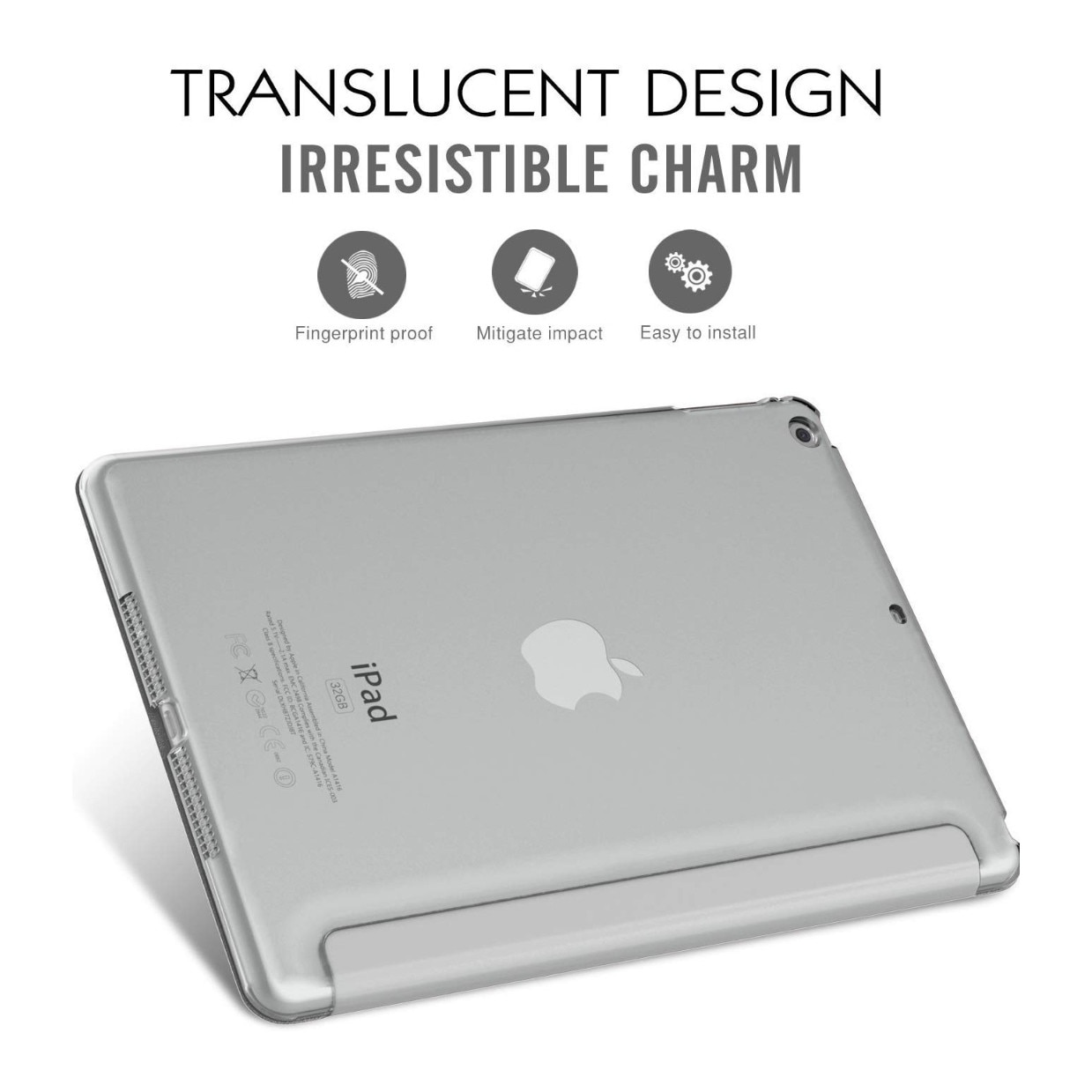 Husa smart cover Ipad Air 1, 9.7inch, Telgo, inchidere magnetica,functie wake-sleep, Gri, 9.7 "
