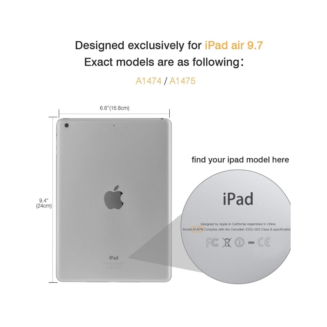 Husa smart cover Ipad Air 1, 9.7inch, Telgo, inchidere magnetica,functie wake-sleep, Gri, 9.7 "