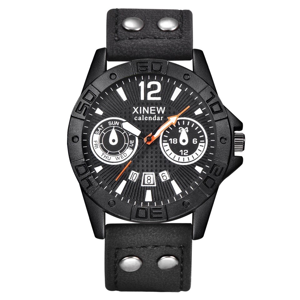 Ceas barbatesc PREMIUM casual, elegant Quartz Xinew X221, curea piele, afisaj analog