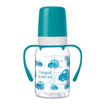Biberon din polipropilena cu tetina din silicon 120 ml Canpol Babies 11/821T, Turcoaz 3+ luni Biberon din polipropilena cu tetina din silicon 120 ml Canpol Babies 11/821T, Turcoaz 3+ luni