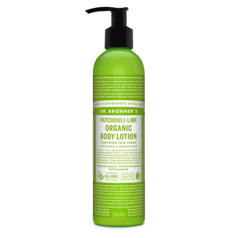 Dr. Bronner's, lotiune Organica de Patchouli si Lime, 240 ml