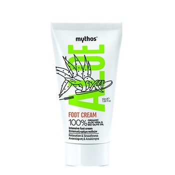 Crema de picioare cu aloe vera 100% organica si ulei de masline bio Mythos, 50ml Crema de picioare cu aloe vera 100% organica si ulei de masline bio Mythos, 50ml