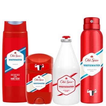 Set cadou Old Spice Whitewater: Deodorant spray, 150 ml + Deodorant stick, 50 ml + Gel de dus, 250 ml + After Shave, 100 ml + sosete Set cadou Old Spice Whitewater: Deodorant spray, 150 ml + Deodorant stick, 50 ml + Gel de dus, 250 ml + After Shave, 100 ml + sosete
